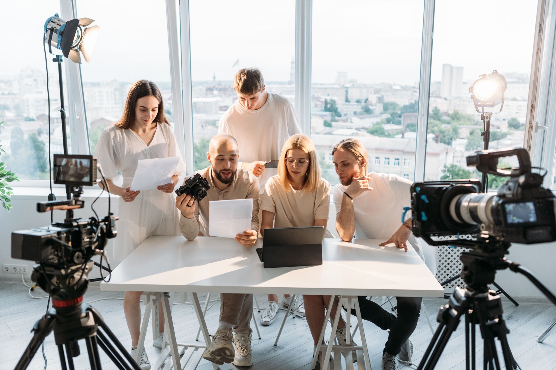 Team script media brainstorm work project studio